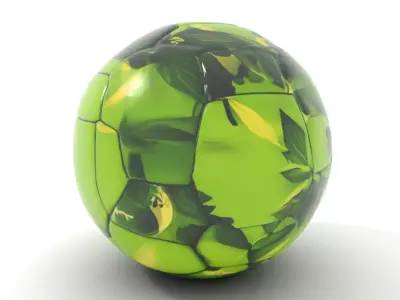 Tropical Green Soccer Ball model pack Low-poly 3D model