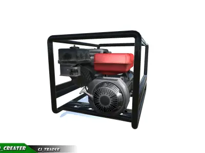 Low-poly Electric Generator PBR 3D Model Low-poly 3D model