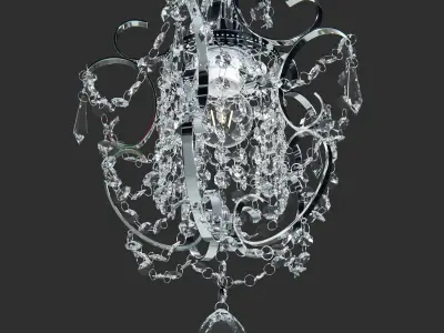 Amorette 1-Light Chrome Glam Lighting Mini Pendant Chandelier 3D model