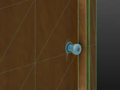 Old Dirty Wooden Door 05A Low-poly 3D model