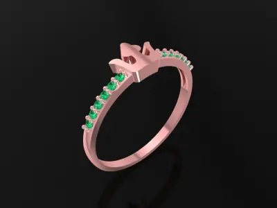 Crown Diamond Ring 3D Model  2377 3D print model