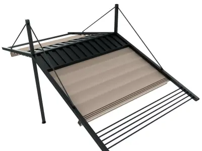 Motorized Pergola 3a weathered black steel 3D model