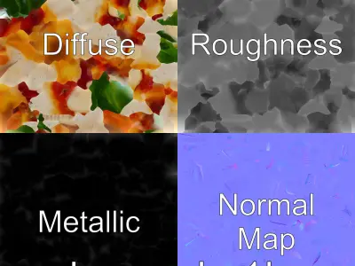 Margherita Pizza Slice 3D model pack Low-poly 3D model