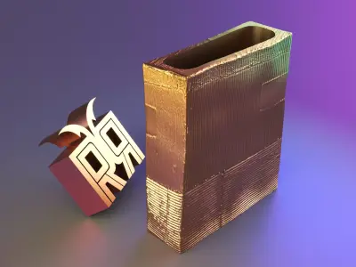 Contemporary Ceramic Cartocci Textured Vase  3D print model