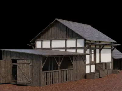 Medieval Village Asset 14 - 4K Textures Game Ready Low-poly 3D model