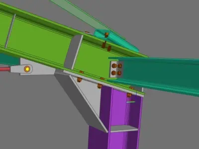 Steel Canopy Structure OBJ and IFC 3D Model 3D model