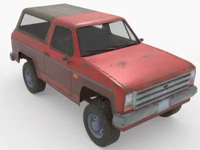 Low poly SUV pick up Low-poly 3D model
