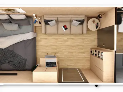 container hotel 3d model Low-poly 3D model