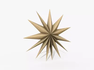 Cardboard Star Origami Low-poly 3D model
