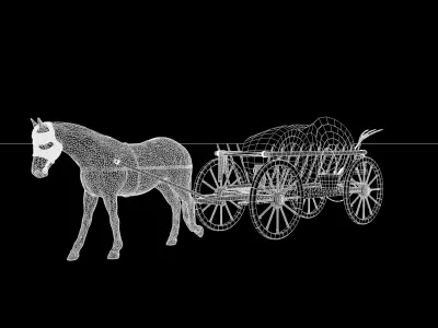 Medieval Wagon Feno 3D model