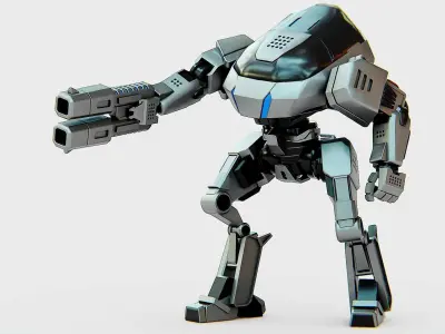 ROBOCOP Z500 Rigged for Unreal Engine - Unity - MIXAMO  3D model