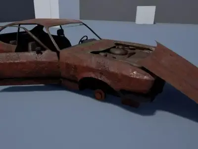 Rusty coupe low poly Low-poly 3D model