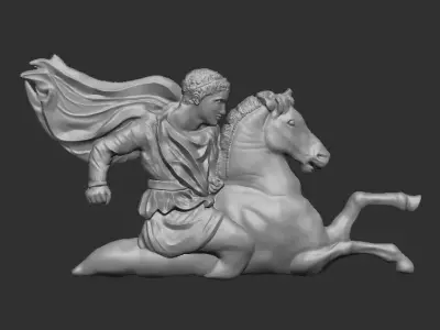 Relief of a roman warrior 3D model