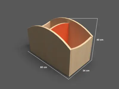 Small Album Bin Single Low-poly 3D model