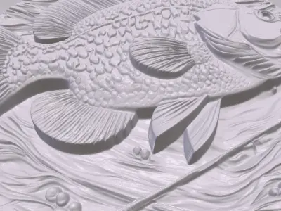 Crappie 2 basrelief for 3D printing 3D print model