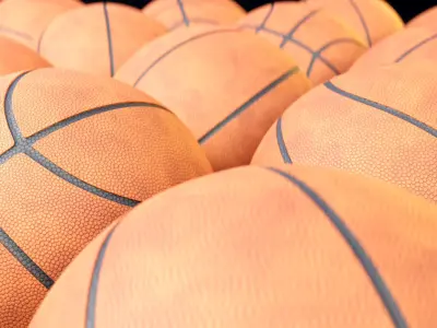 PBR basketball with 4k texture maps 3D model