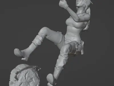 Lara Croft Repelling Magnetic Figurine 3D print model