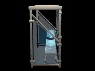 Game Ready Bus Stop 13 Low-poly 3D model