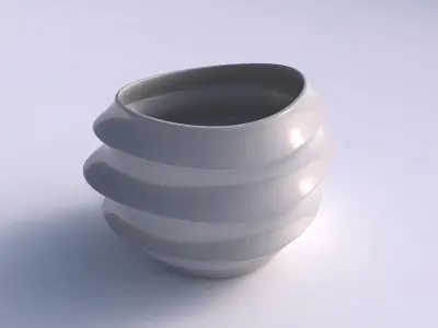Bowl compressed 2 with pronounced horizontal sections 3D print model