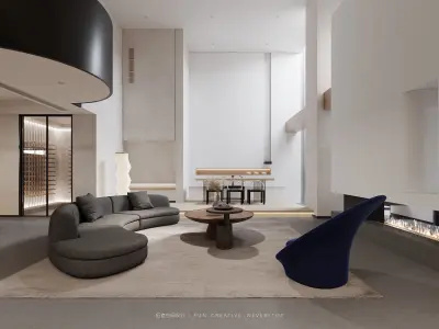 Modern Elegance  3D Model of a Luxurious Living Space 3D model