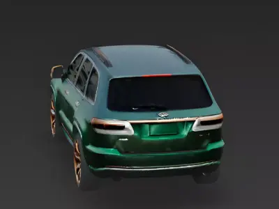 Emerald Green And Rose Gold Luxury SUV 3D Model Low-poly 3D model