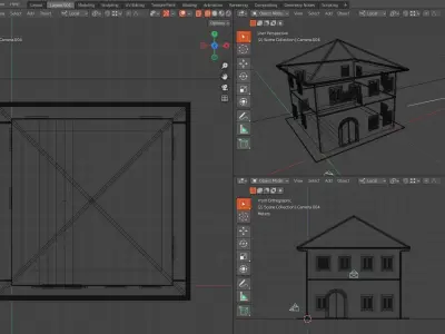 Retro style building 3D model