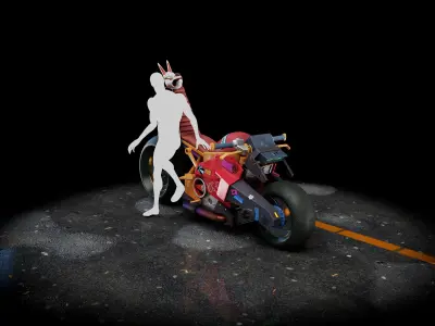 Cyberpunk Motorcycle - Nightcrawler Low-poly 3D model