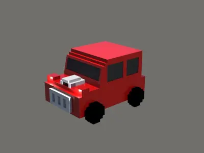 Pixel Car Low Poly Low-poly 3D model