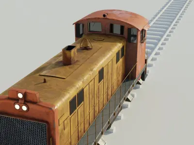 Diesel locomotive 3D model textures PBR 4K Low-poly 3D model