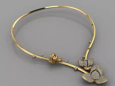 Romdul Flower Necklase Khmer 3D print model