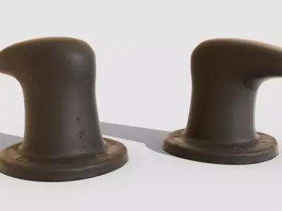 Iron pole ship Low-poly 3D model