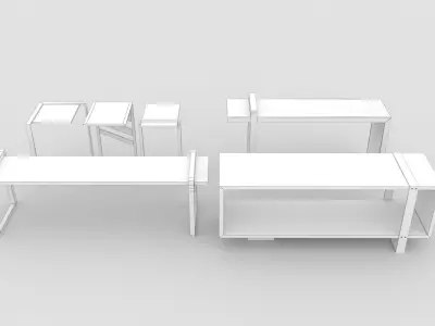 Wooden Black Furniture Pack 1 Free low-poly 3D model