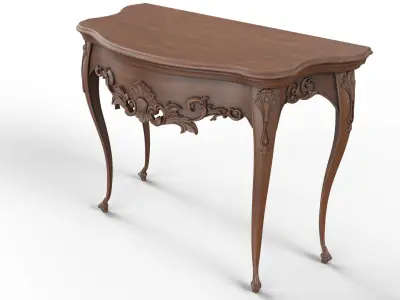 Wooden classic console table 01 01 3D model
