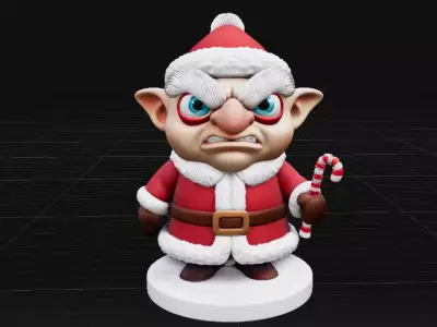 Stylized Christmas Grumpy Winter Character 3D Print 3D print model