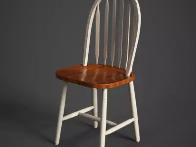 Wooden Chair Polished Low-poly 3D model
