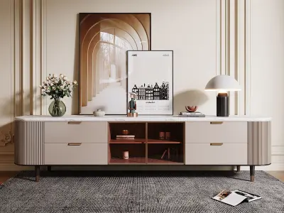  Light luxury  tv cabinet 3D model 3D model