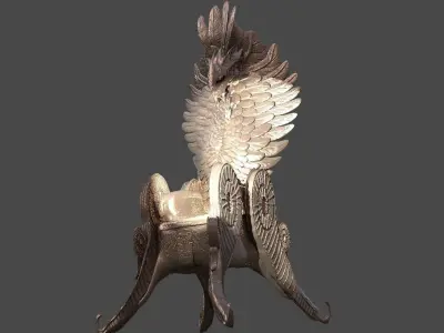 Feathered angel wing Throne 1 3D model