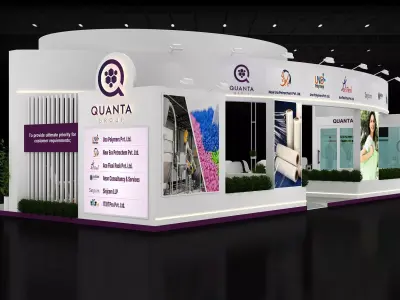 15mtr x 6mtr expo stall 4side open Exhibition Stand Design Low-poly 3D model