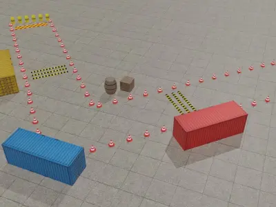 Parking Game Levels Low-poly 3D model