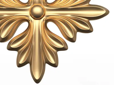 Rosette Carved Decoration CNC 01 Low-poly 3D model