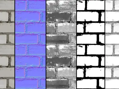 WHITE BRICK PBR Texture