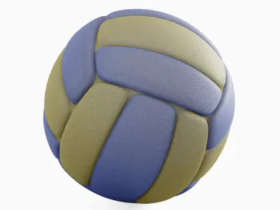 Leather Volleyball Ball 03 3D model
