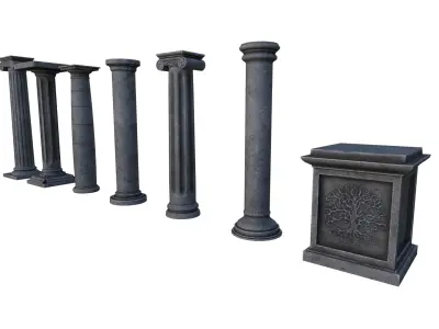 Pillars 03 Low-poly 3D model