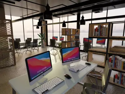 OFFICE FURNITURE  Low-poly 3D model buy