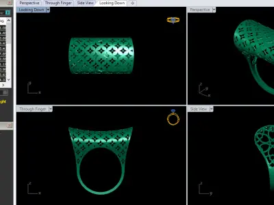 fusion women gold ring 3D print model