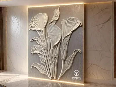 CNC Wall Panels Modern Wall Decor 03 3D model