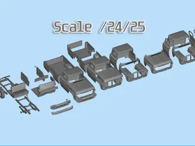 Printable STL Regular cab F Series F100 old Pickup F250 3D print model