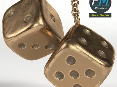 Decorative metal dice 3D model