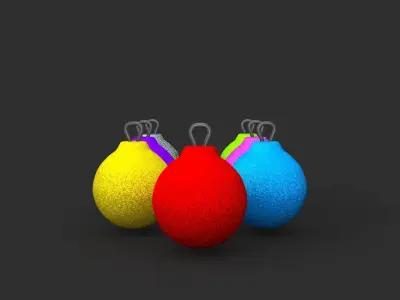 Decorative Glitter Balls Low-poly 3D model