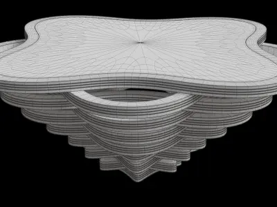 Curved Rhombus Coffee Table 3D model